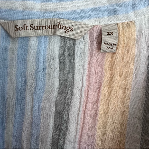 Soft Surroundings Laguna Gauze Midi Tiered Dress - Picture 14 of 15